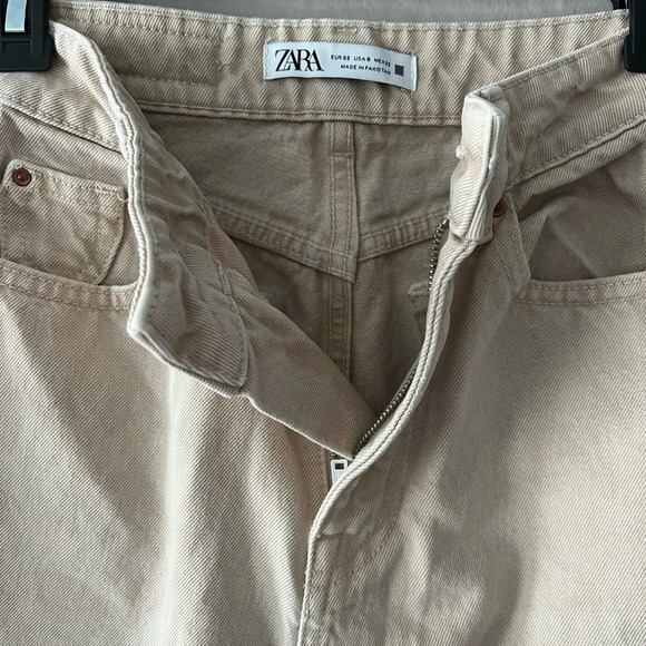 🛍️Zara High Waisted Khaki Jeans Size 0 - Picture 2 of 6